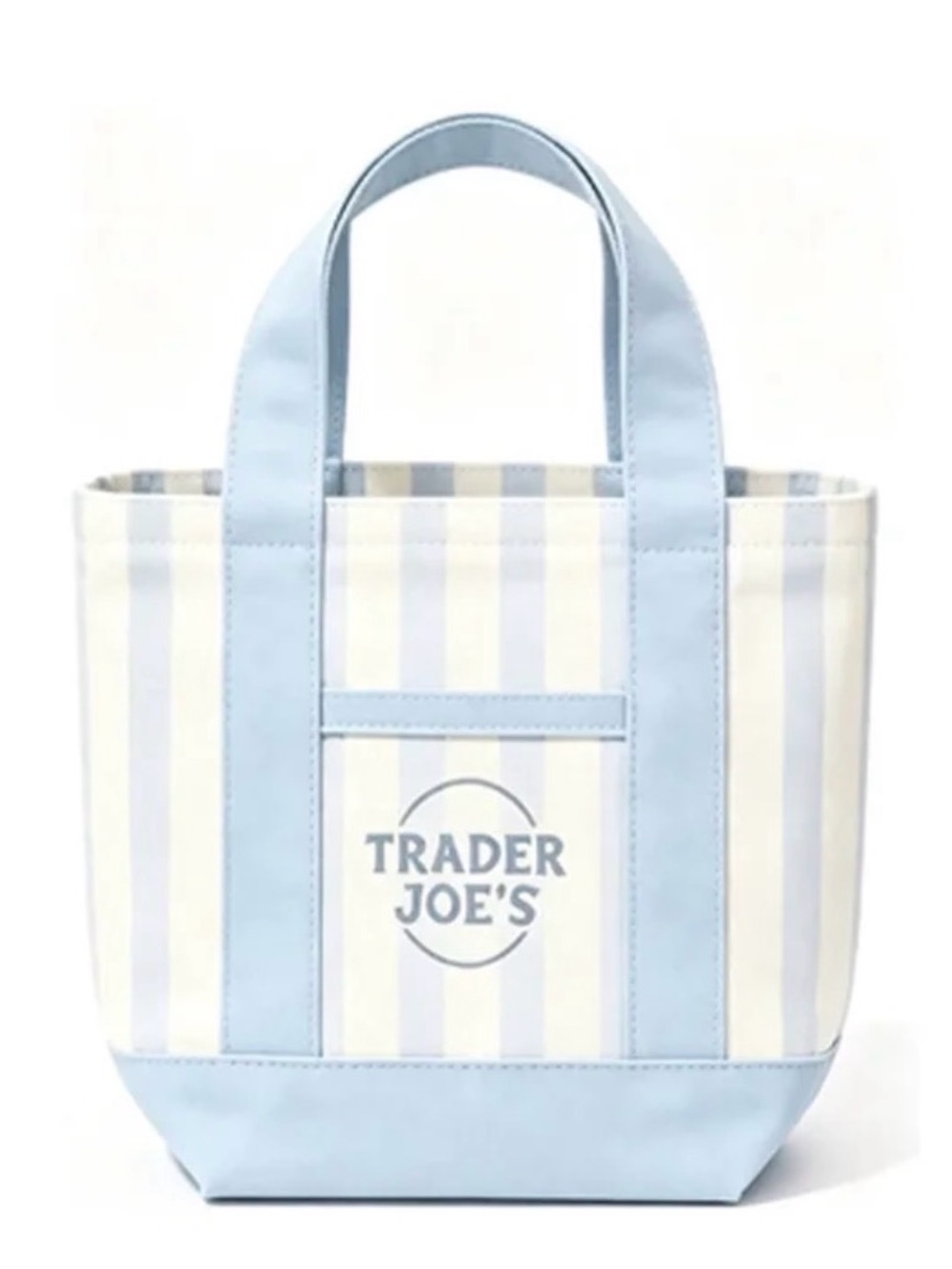 🩵 Trader Joe's Light Blue & White Striped Canvas Tote 🩵